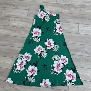 Wild Pony Green Floral One-Shoulder, Lightweight Maxi Dress Size M‎